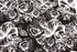 Black and White Skulls and Floral Print Knit Jersey Fabric by Lauren Moshi by the yard
